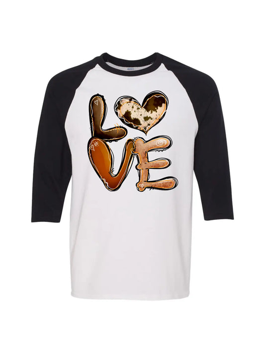 Love cow hide western Valentines t shirt